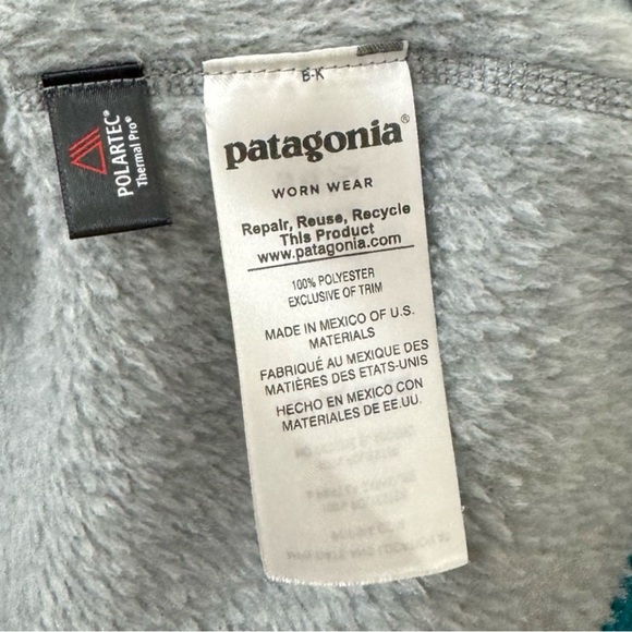 Patagonia Synchilla Pullover Fleece Jacket Gray Blue Snap Woman’s Large - Picture 4 of 5